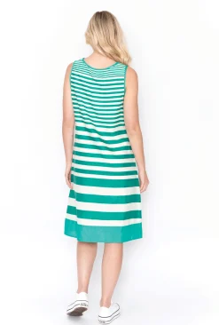 One Summer Jane Swing Dress in Jade- Knee Length Dresses | Sleeveless Dresses