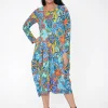 Orientique Jillian Long Sleeve Bubble Midi Dress in- Long Sleeved Dresses | Organic Cotton Clothing