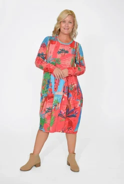 Orientique Josie Long Sleeve Bubble Dress in Morocco- Long Sleeved Dresses | Knee Length Dresses