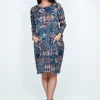 Orientique Josie Long Sleeve Bubble Dress in Midnight- Long Sleeved Dresses | Above Knee Dresses