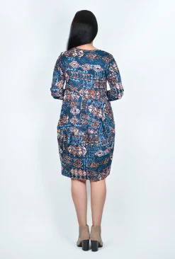 Orientique Josie Long Sleeve Bubble Dress in Midnight- Long Sleeved Dresses | Above Knee Dresses