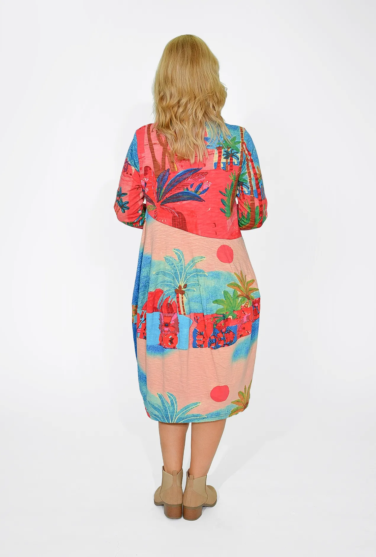 Orientique Josie Long Sleeve Bubble Dress in Morocco- Long Sleeved Dresses | Knee Length Dresses