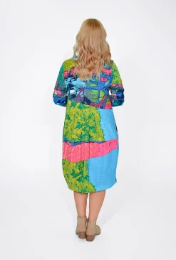 Orientique Josie Long Sleeve Bubble Dress in- Long Sleeved Dresses | Knee Length Dresses