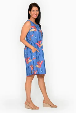 Orientique Joy Organic Cotton Reversible Shift Dress in- Cotton Dresses | Above Knee Dresses
