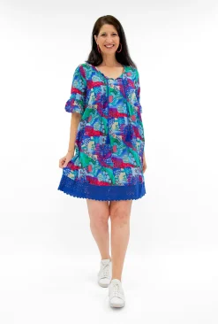 One Summer Julia Cotton Boho Tunic Dress in- Cotton Dresses | Above Knee Dresses