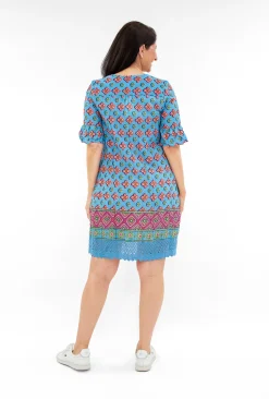 One Summer Julia Cotton Boho Tunic Dress in- Short Sleeved Dresses | Cotton Dresses