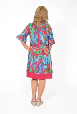 One Summer Julia Cotton Boho Tunic Dress in- Long Sleeved Dresses | Knee Length Dresses