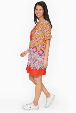 One Summer Julia Cotton Boho Tunic Dress in- Knee Length Dresses | Above Knee Dresses
