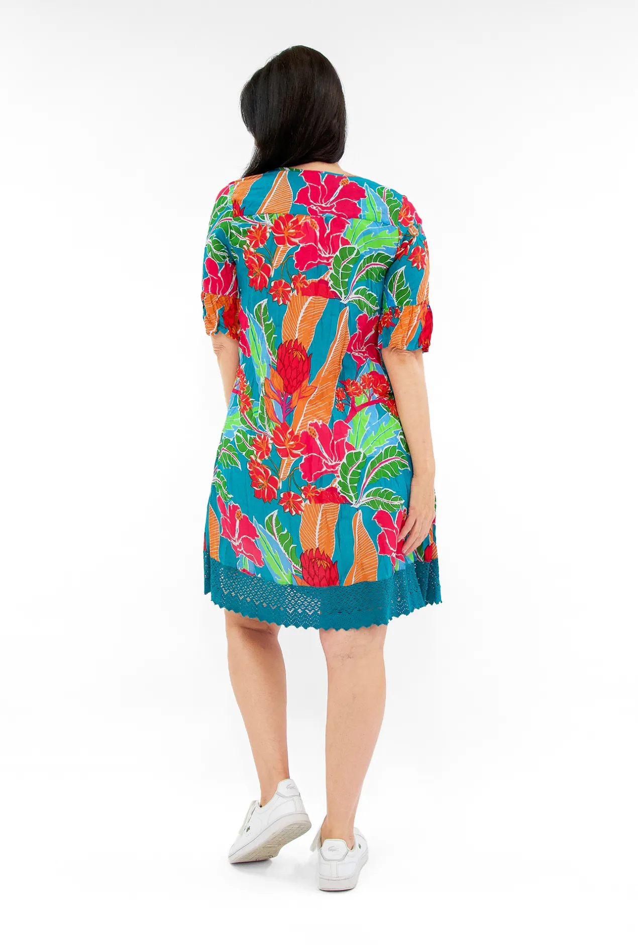 One Summer Julia Cotton Boho Tunic Dress in- Short Sleeved Dresses | Cotton Dresses