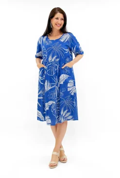 One Summer Kimmy Cotton Smock Midi Dress in- Cotton Dresses | Knee Length Dresses
