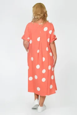 One Summer Kimmy Spot Smock Pocket Midi Dress in- Cotton Dresses | Organic Cotton Clothing