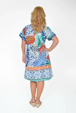 Orientique Layla Reversible Organic Cotton Shift Dress in- Short Sleeved Dresses | Knee Length Dresses