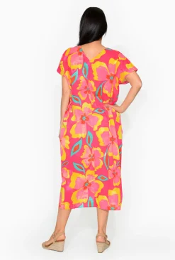 One Summer Leah Cotton Short Sleeve Kaftan in- Short Sleeved Dresses | Cotton Dresses