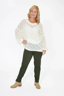 Charlotte The Label Lizzy Long Sleeve Knit in White- Knitwear Tops | Long Sleeved Tops