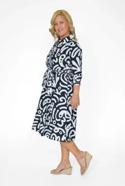 Orientique Lorraine Organic Cotton Collar Dress in- Long Sleeved Dresses | Organic Cotton Clothing