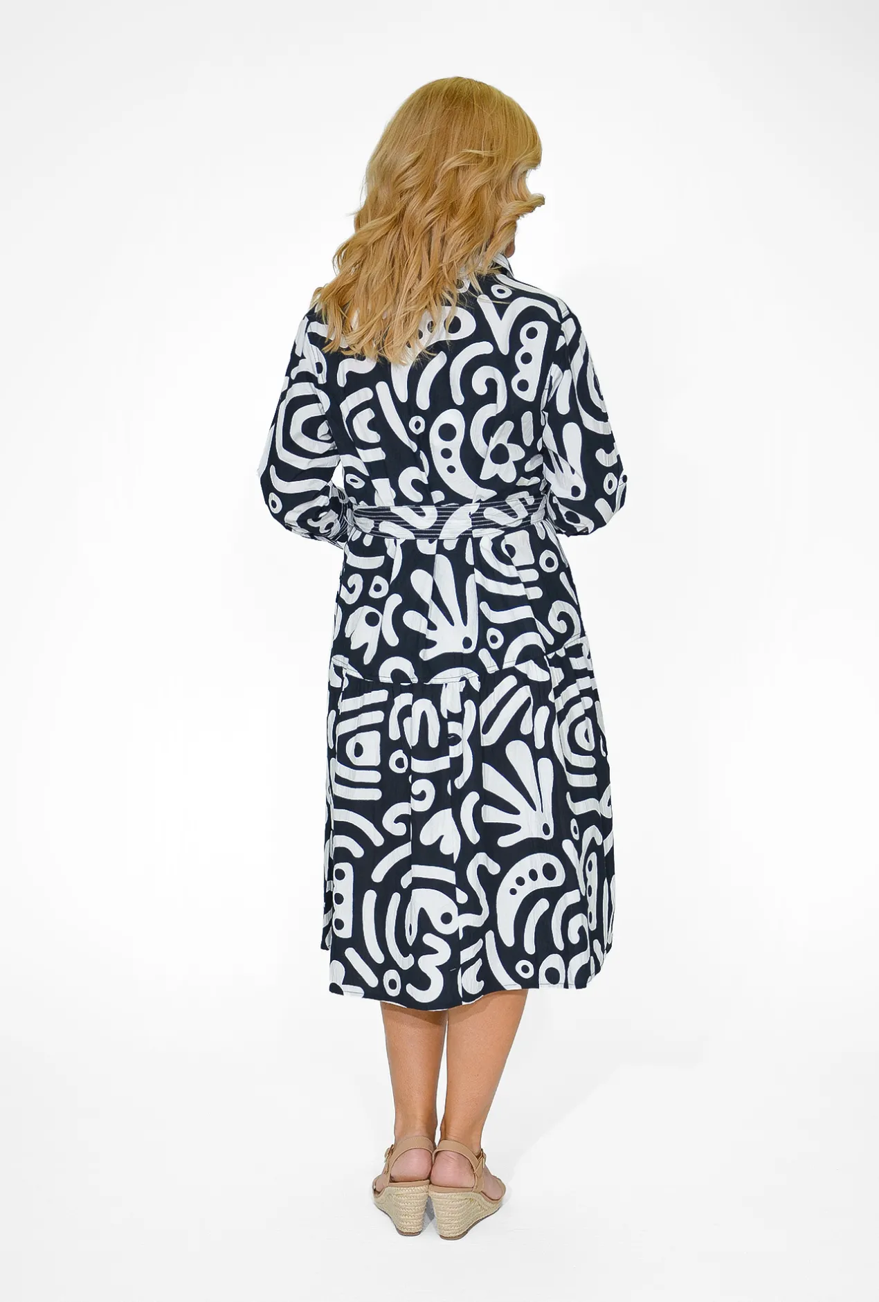 Orientique Lorraine Organic Cotton Collar Dress in- Long Sleeved Dresses | Organic Cotton Clothing