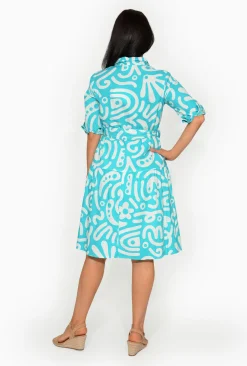 Orientique Lorraine Organic Cotton Collar Dress in- Knee Length Dresses | Organic Cotton Clothing