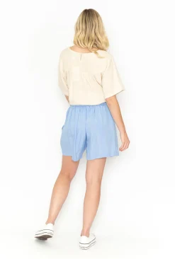 One Summer Luna Shorts in Chambray- Skirts & Short