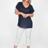 One Summer Maggie Crinkle Cotton T-Shirt in- Cotton Tops | Short Sleeve Tops