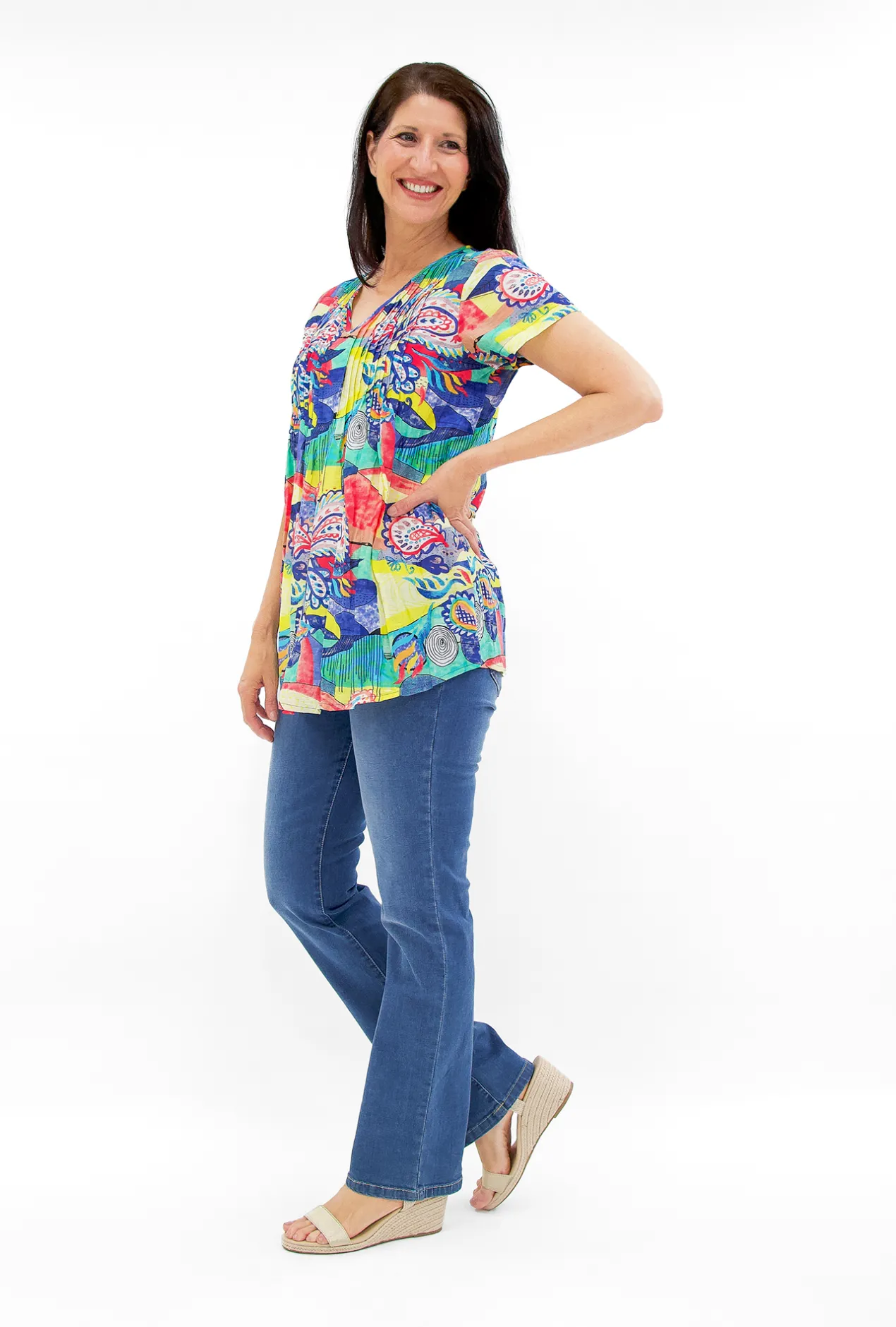 One Summer Maggie Crinkle Cotton T-Shirt in- Sleeved Dress | Cotton Tops