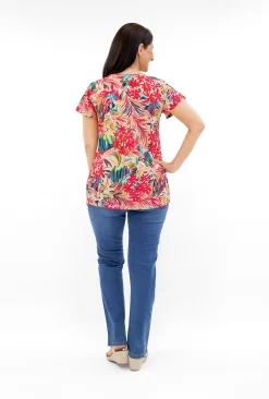 One Summer Maggie Crinkle Cotton T-Shirt in- Cotton Tops | Short Sleeve Tops