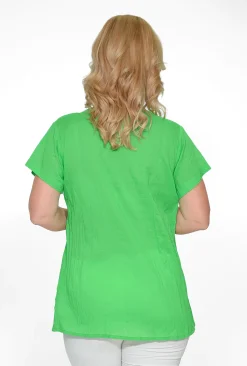 One Summer Maggie Crinkle Cotton T-Shirt in- Cotton Tops | Short Sleeve Tops