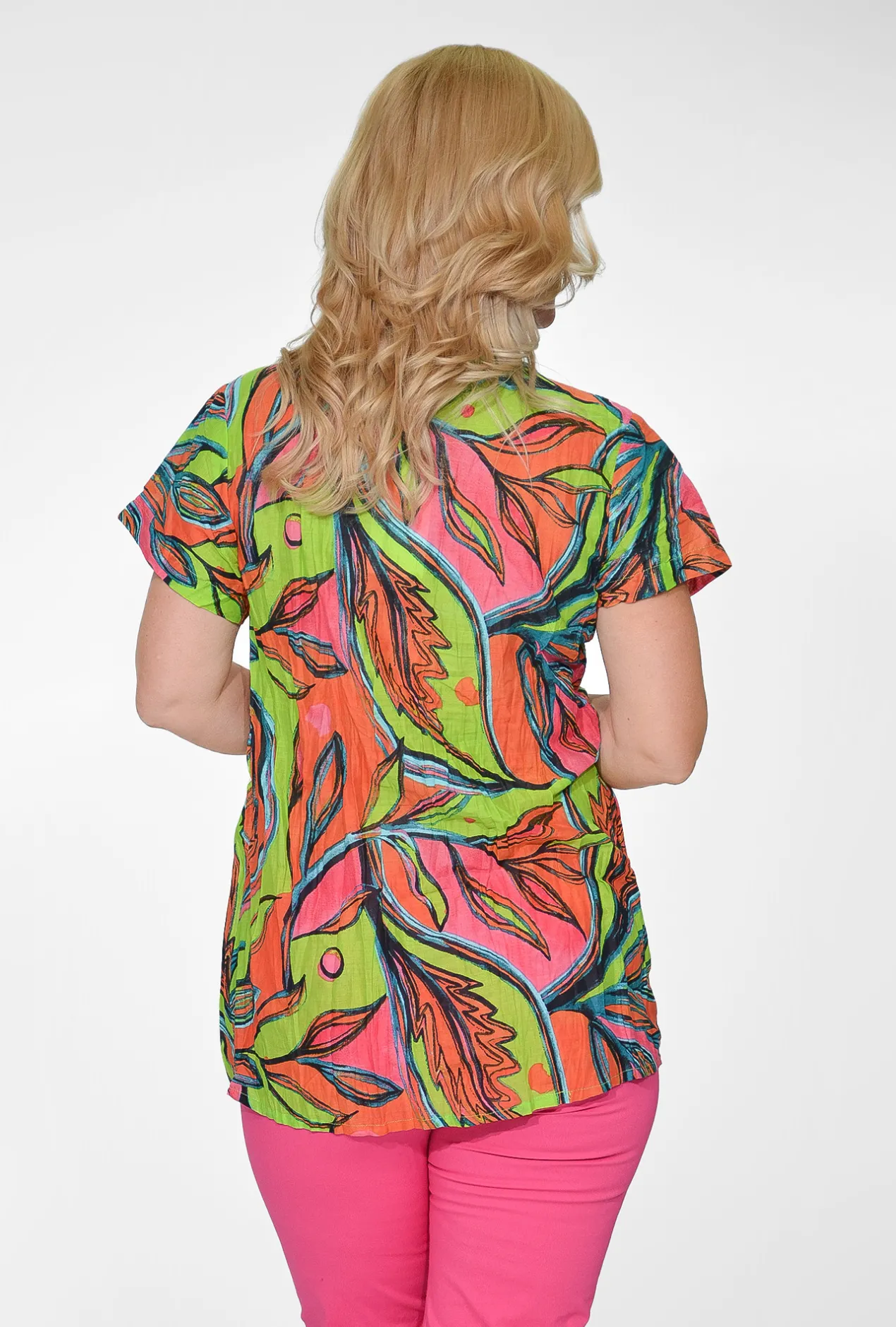 One Summer Maggie Crinkle Cotton T-Shirt in- Cotton Tops | Short Sleeve Tops