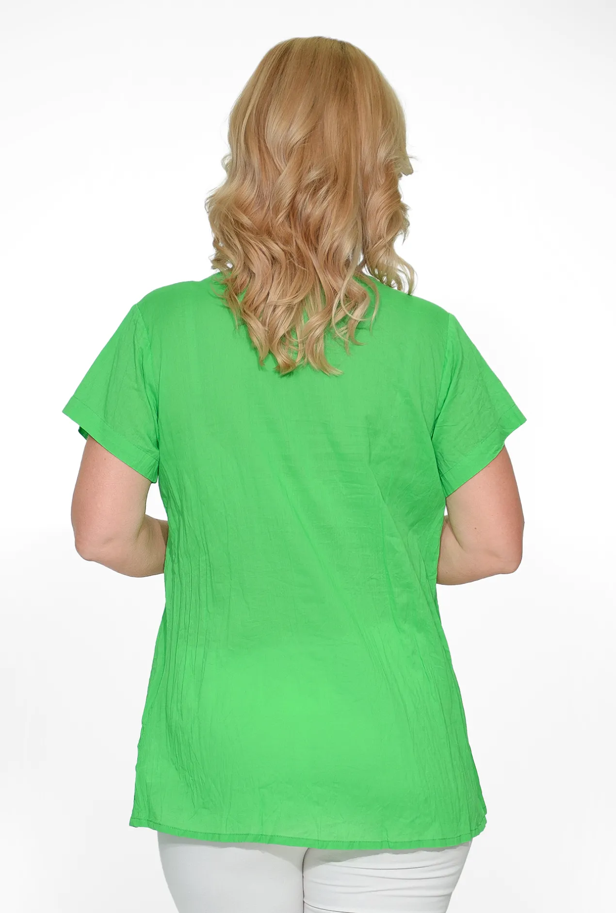 One Summer Maggie Crinkle Cotton T-Shirt in- Cotton Tops | Short Sleeve Tops