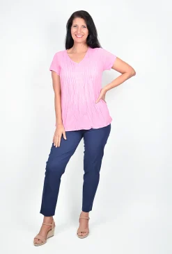 One Summer Maggie Short Sleeve Cotton Blouse in- Cotton Tops | Short Sleeve Tops