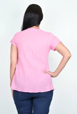 One Summer Maggie Short Sleeve Cotton Blouse in- Cotton Tops | Short Sleeve Tops