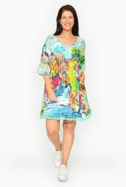 Orientique Marie Rayon Tassel Dress in- Above Knee Dresses | Sleeved Dress