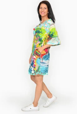 Orientique Marie Rayon Tassel Dress in- Above Knee Dresses | Sleeved Dress