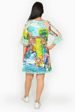 Orientique Marie Rayon Tassel Dress in- Above Knee Dresses | Sleeved Dress