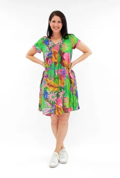 One Summer Marla Cotton Short Sleeve Cap Dress in- Short Sleeved Dresses | Cotton Dresses