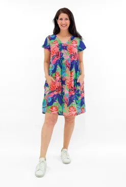 One Summer Marla Cotton Short Sleeve Cap Dress in- Short Sleeved Dresses | Cotton Dresses