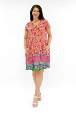 One Summer Marla Cotton Short Sleeve Cap Dress in- Short Sleeved Dresses | Cotton Dresses