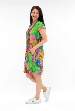 One Summer Marla Cotton Short Sleeve Cap Dress in- Short Sleeved Dresses | Cotton Dresses