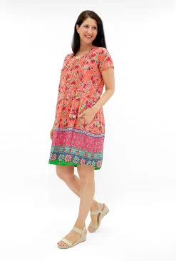 One Summer Marla Cotton Short Sleeve Cap Dress in- Short Sleeved Dresses | Cotton Dresses