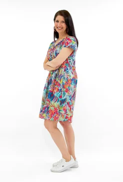 One Summer Marla Cotton Short Sleeve Cap Dress in- Short Sleeved Dresses | Cotton Dresses
