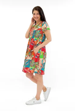 One Summer Marla Cotton Short Sleeve Cap Dress in- Short Sleeved Dresses | Cotton Dresses