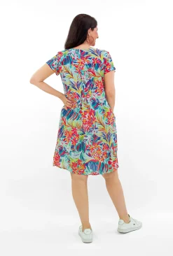 One Summer Marla Cotton Short Sleeve Cap Dress in- Short Sleeved Dresses | Cotton Dresses