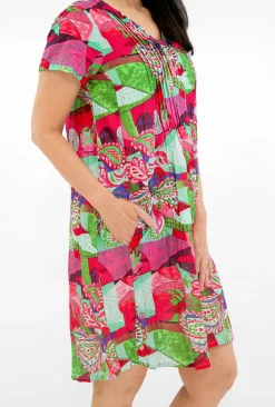 One Summer Marla Cotton Short Sleeve Cap Dress in- Short Sleeved Dresses | Cotton Dresses