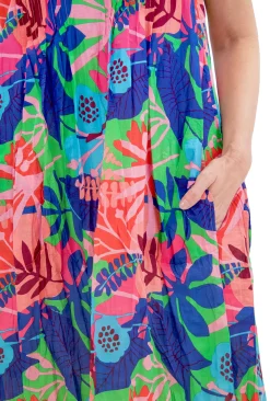 One Summer Marla Cotton Short Sleeve Cap Dress in- Short Sleeved Dresses | Cotton Dresses