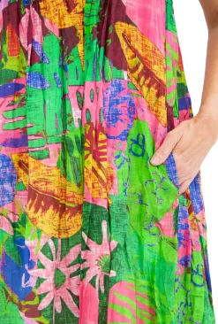 One Summer Marla Cotton Short Sleeve Cap Dress in- Short Sleeved Dresses | Cotton Dresses