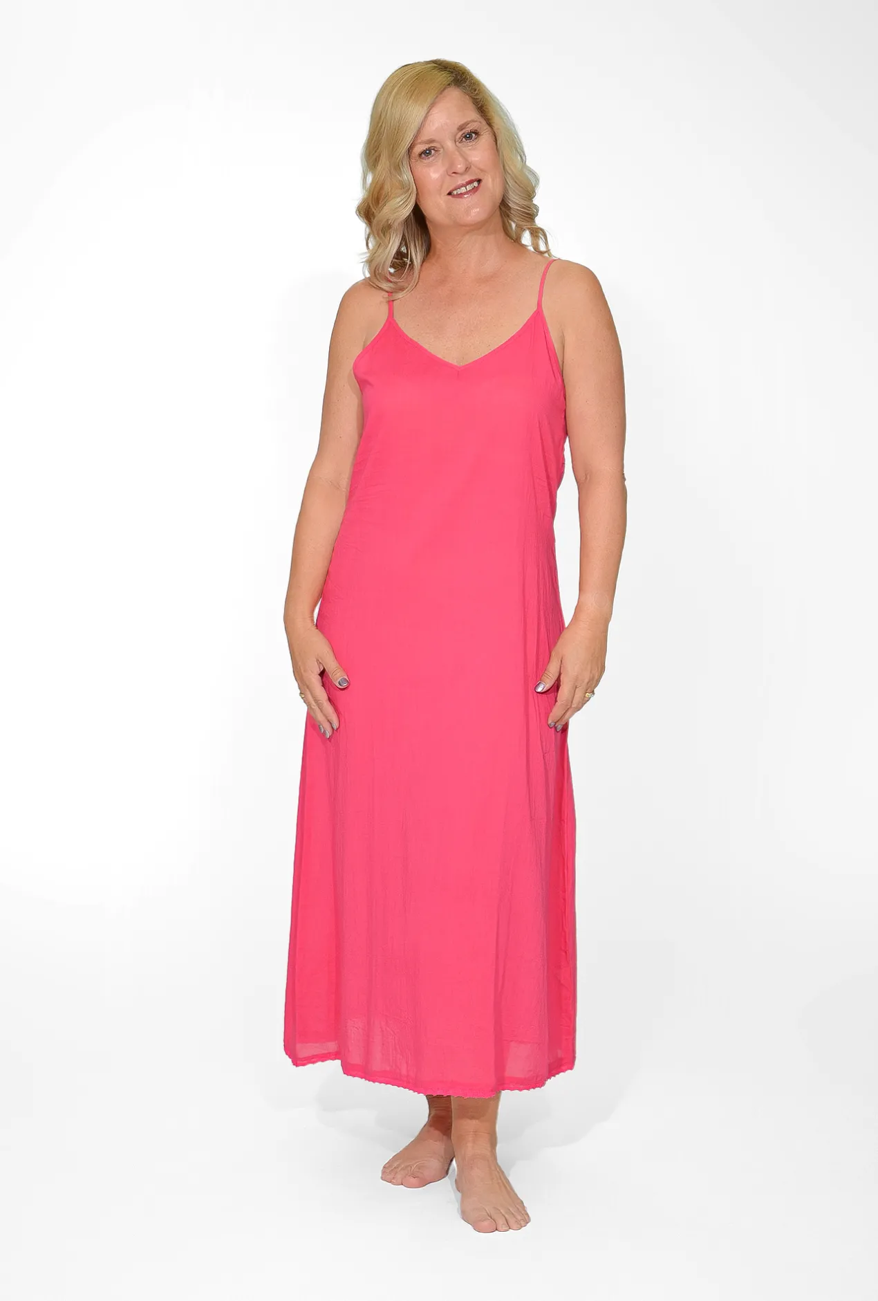 Orientique Maxi Cotton Dress Slip in- Slip Dresses