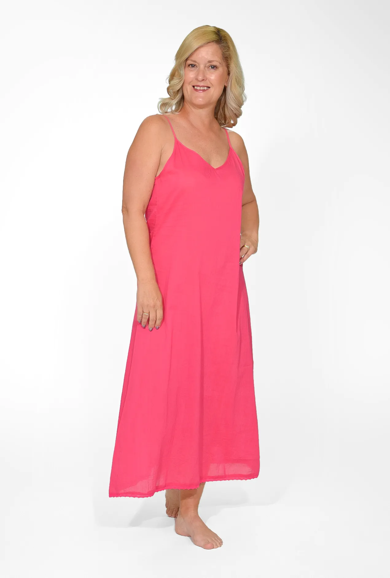 Orientique Maxi Cotton Dress Slip in- Slip Dresses