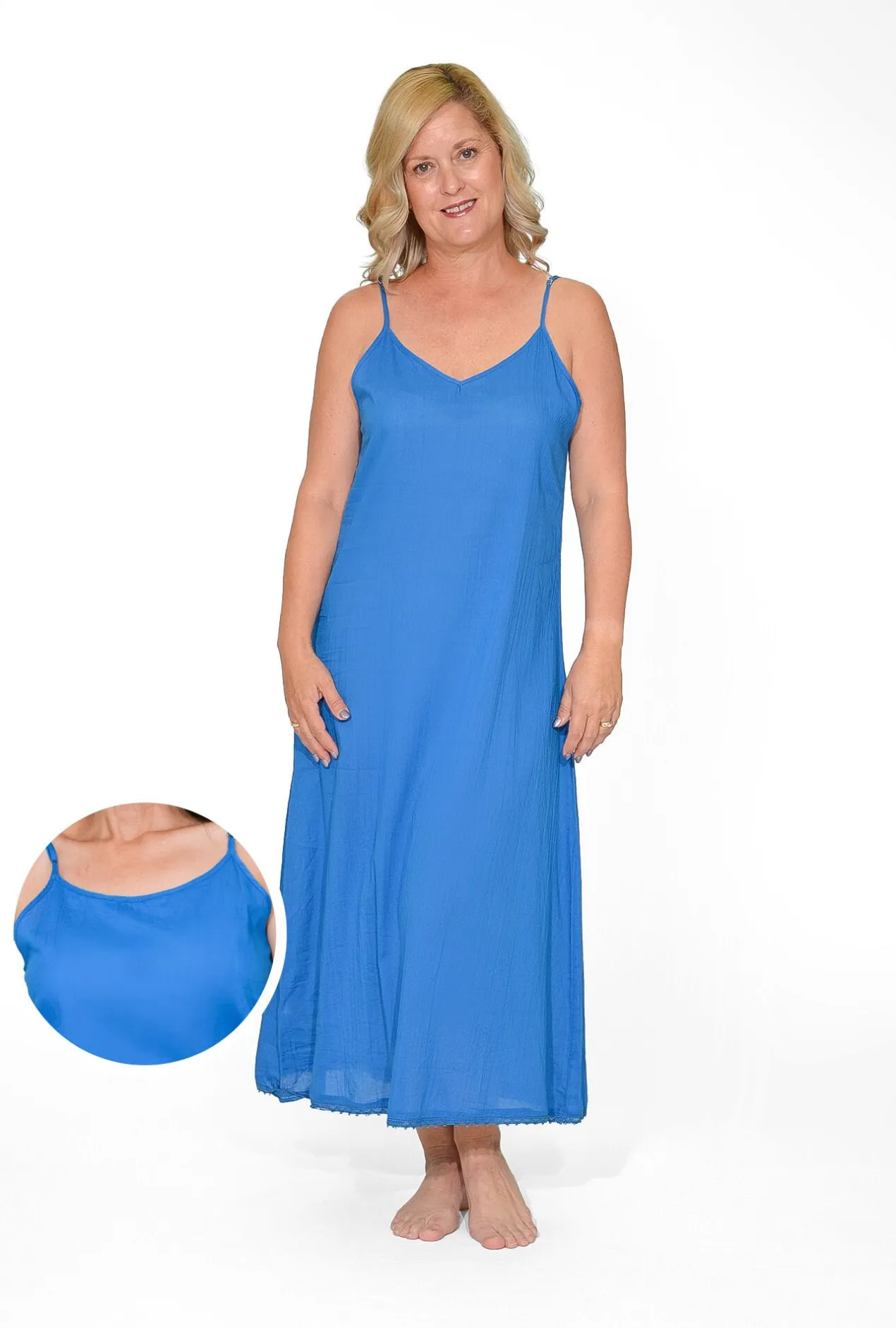 Orientique Maxi Cotton Dress Slip in- Slip Dresses