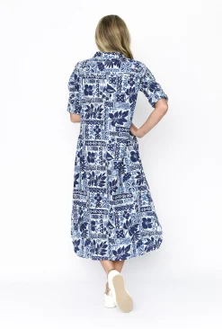 One Summer Megan Cotton Shirt Midi Dress in- Cotton Dresses | Sleeved Dress