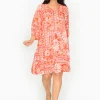 One Summer Mia Rayon 3/4 Sleeve Tassel Dress in- Knee Length Dresses | Sleeved Dress