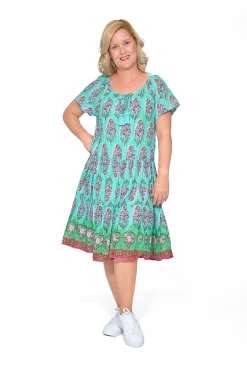 One Summer Nora Cotton Short Sleeve Tassel Dress in- Short Sleeved Dresses | Cotton Dresses